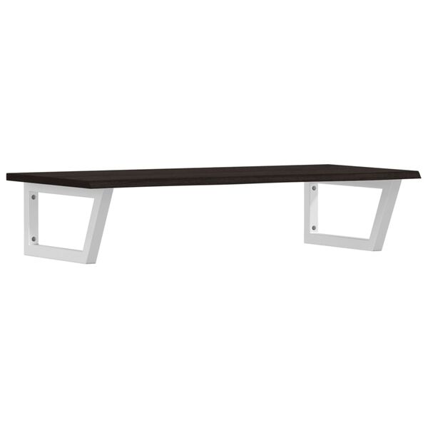 vidaXL V&auml;ggmonterad handfatshylla st&aring;l och massiv ek