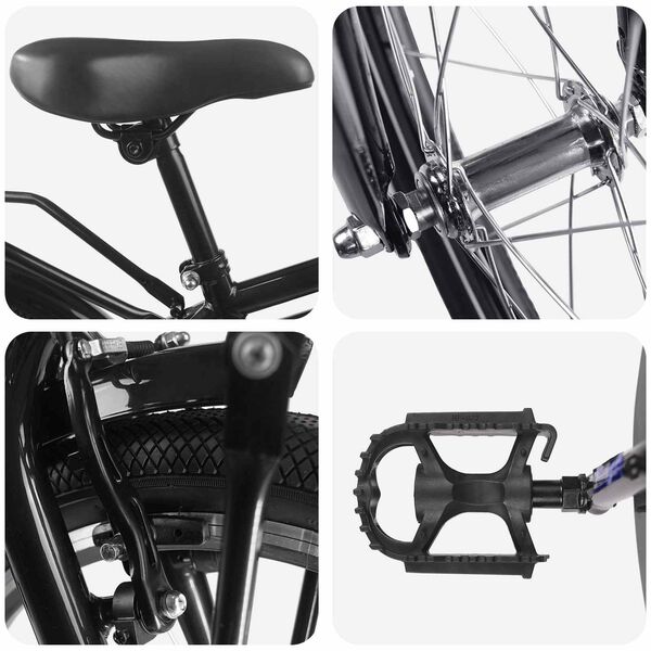 vidaXL Barncykel 18 Tum f&ouml;r 5-7 &aring;r gamla Svart