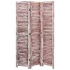 vidaXL Rumsavdelare 3 paneler brun 105x165 cm tr&auml;