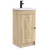 vidaXL Badrumsspegel med handfat Sonoma-ek 42 x 40 x 84,5 cm