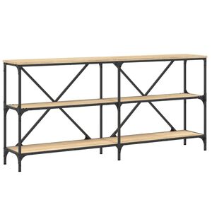 vidaXL Konsolbord sonoma-ek 160x30x75 cm konstruerat tr&auml; och j&auml;rn