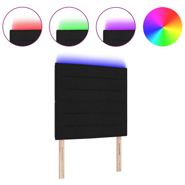 vidaXL LED huvuddyna med LED -remsljus Svart 100 cm Polyester