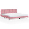 vidaXL Bed Frame with LED without Mattress "Hanko" Pink 200x200 cm Velvet