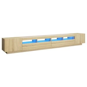 vidaXL TV-b&auml;nk med LED-belysning sonoma-ek 300x35x40 cm