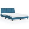 vidaXL Bed Frame with LED without Mattress "Hanko" Blue 120x200 cm Velvet