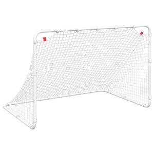 vidaXL Fotbollsm&aring;l vitt 122x81x81 cm st&aring;l