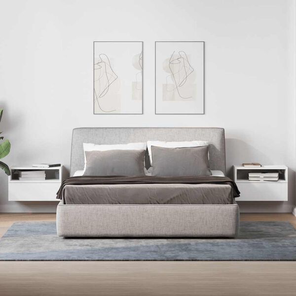 vidaXL Väggmonterade sängbord 2 st vit 45x26x28,5 cm