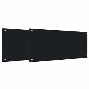 vidaXL Köksplånbak 2 pcs Svart 90 x 40 cm härdat glas