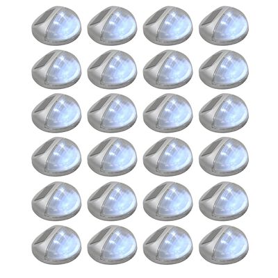 vidaXL Soldrivna vägglampor 24 st LED runda silver