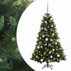 vidaXL Konstgjord julgran med julkulor 120 cm 150 LED-lampor Varmvit