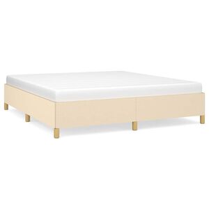 vidaXL S&auml;ngram utan madrass gr&auml;ddvit 160x200 cm tyg