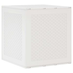 vidaXL F&ouml;rvaringsl&aring;da med lagring Vit 55 x 53 x 57 cm Polypropylen