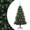 vidaXL Konstgjord julgran med kulor 120 cm 150 LED-lampor Varmvit
