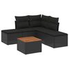 vidaXL Loungegrupp med dynor 6 delar svart konstrotting