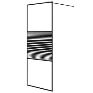 vidaXL Duschv&auml;gg svart 80x195 cm klart ESG-glas