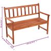 vidaXL Trädgårdsbänk med dyna 120 cm massivt akaciaträ