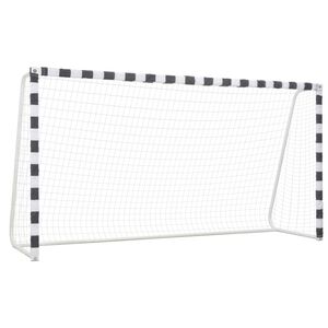 vidaXL Fotbollsm&aring;l 300x160x90 cm metall svart och vit