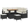vidaXL Trädgårdsoffset med kudde 8 pcs Svart Poly rattan
