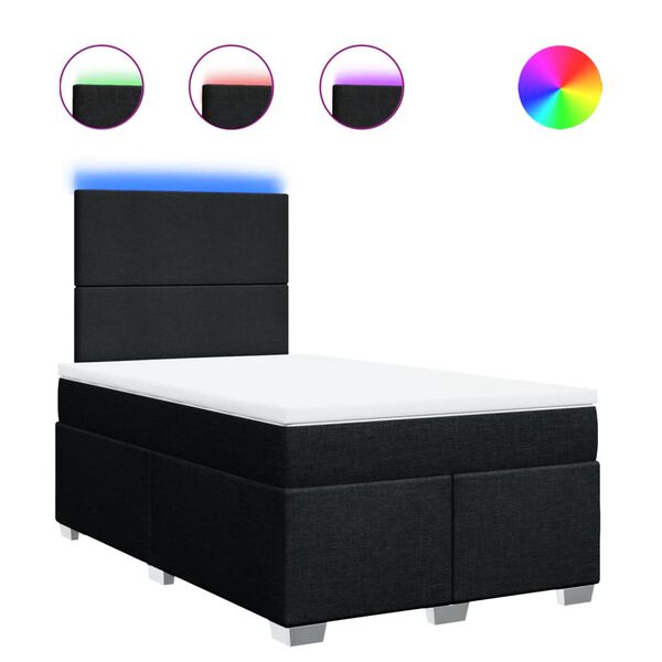 vidaXL Rams&auml;ng med madrass svart 120x200 cm tyg