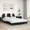 vidaXL Bed "Viana" with Mattress Black and White 120x200 cm Faux Leather