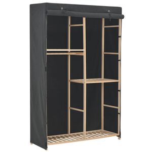 vidaXL Garderob 3 niv&aring;er 110x40x170 cm gr&aring; tyg