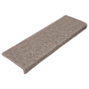 vidaXL Trappmattor 15 st 65x21x4 cm m&ouml;rkbeige rektangul&auml;r kant