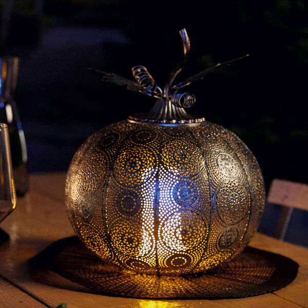 Luxform Batteridriven tr&auml;dg&aring;rdslampa Pumpkin LED antik silver