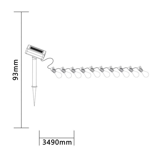 Luxform Partyslinga med 10 LED-lampor Alicante soldriven