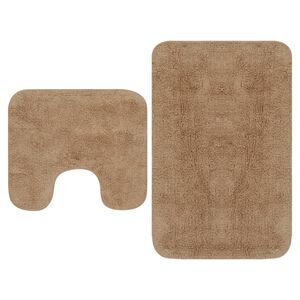 vidaXL Badrumsmattor 2 st tyg beige