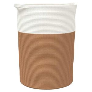 vidaXL F&ouml;rvaringskorg brun och vit &Oslash;49x65 cm bomull