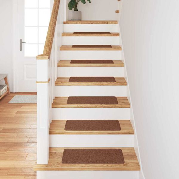 vidaXL Halkfria trappmattor 15 pcs Gul 60 x 25 cm PP