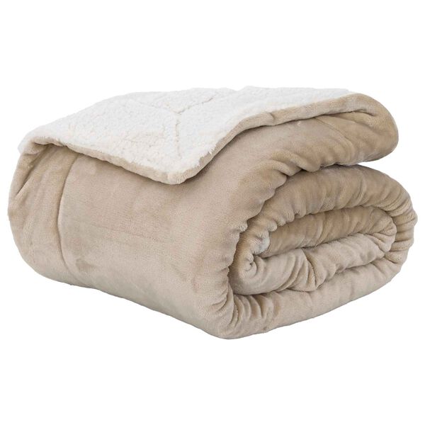 vidaXL Kastfilt Beige 240 x 270 cm Fleece