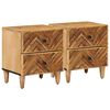 vidaXL S&auml;ngbord med l&aring;da 2 pcs Brun 40 x 33,5 x 46 cm Massivt mangotr&auml;