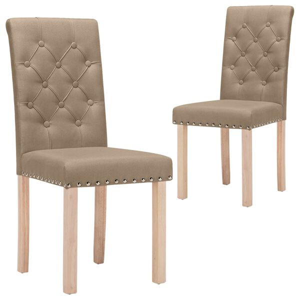 vidaXL Matstolar 2 st taupe tyg