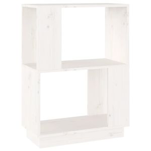 vidaXL Bokhylla/rumsavdelare vit 51x25x70 cm massiv furu