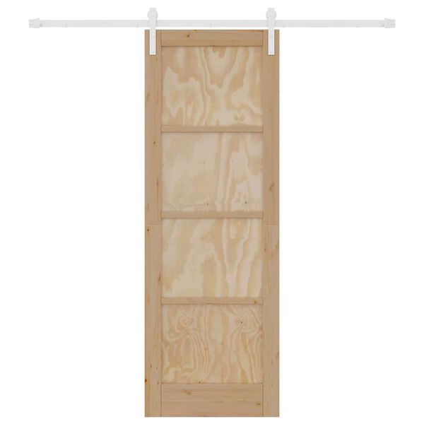 vidaXL Skjutd&ouml;rr Brun 73,5 x 211 cm Massiv furu