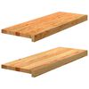 vidaXL Trappstegsmattor 2 pcs ljusbrun 70x30x2 cm massiv ek