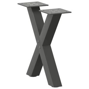 vidaXL Soffbordsben X-formade 2 st antracit 30x(30-31) cm st&aring;l