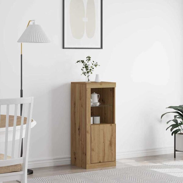 vidaXL LED-sido bord Artisan Ek 41 x 37 x 100 cm Konstruerat tr&auml;