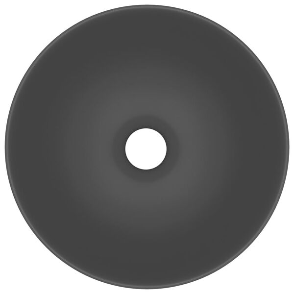 vidaXL Handfat keramik mörkgrå rund