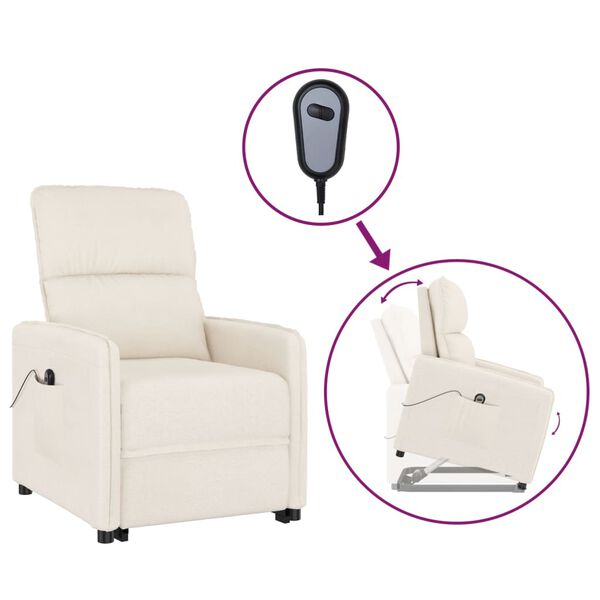 vidaXL F&aring;t&ouml;lj med uppresningshj&auml;lp Beige mikrofibertyg