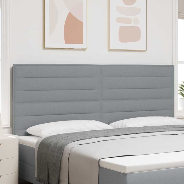 vidaXL LED huvuddyna med LED -remsljus Ljusgr&aring; 200 cm Polyester