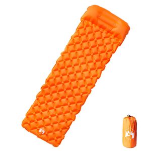 vidaXL Uppbl&aring;sbar campingmadrass med kudde 1 person orange