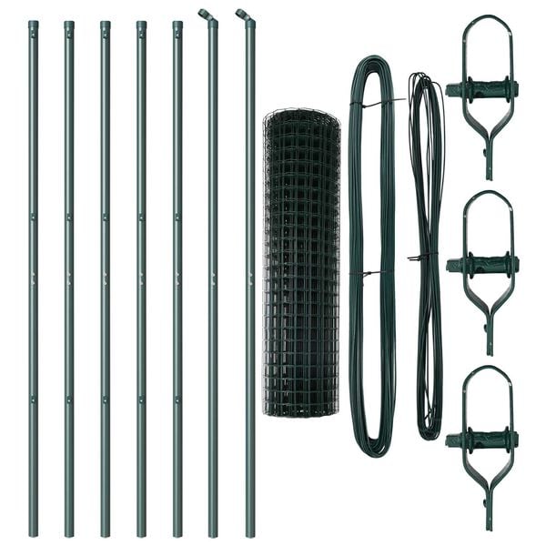 vidaXL St&auml;ngsel med stolpe Gr&ouml;n 1,4 x 10 m St&aring;l och PVC