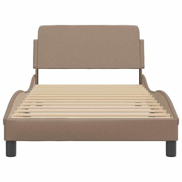 vidaXL Bed Frame "Dover" Cappuccino 100x200 cm Faux Leather