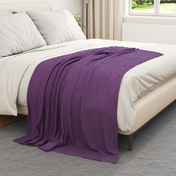 vidaXL Kastfilt Lila 170 x 130 cm Fleece