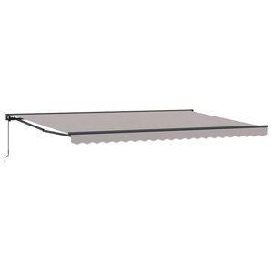 vidaXL Markisram Ljusgr&aring; 500 &times; 300 cm Polyester med PU-bel&auml;ggning