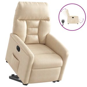 vidaXL Elektrisk reclinerf&aring;t&ouml;lj med uppresningshj&auml;lp mikrofibertyg