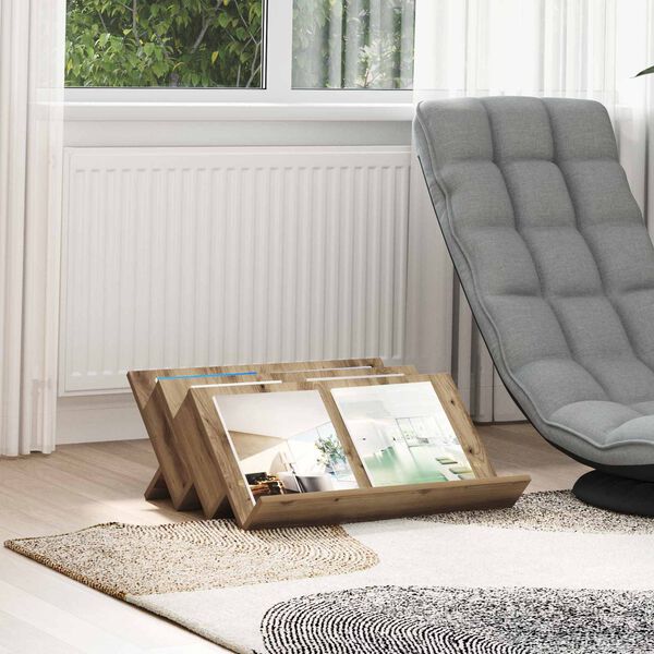 vidaXL Tidningshylla Artisan Ek 65 x 53 x 28,5 cm Konstruerat tr&auml;