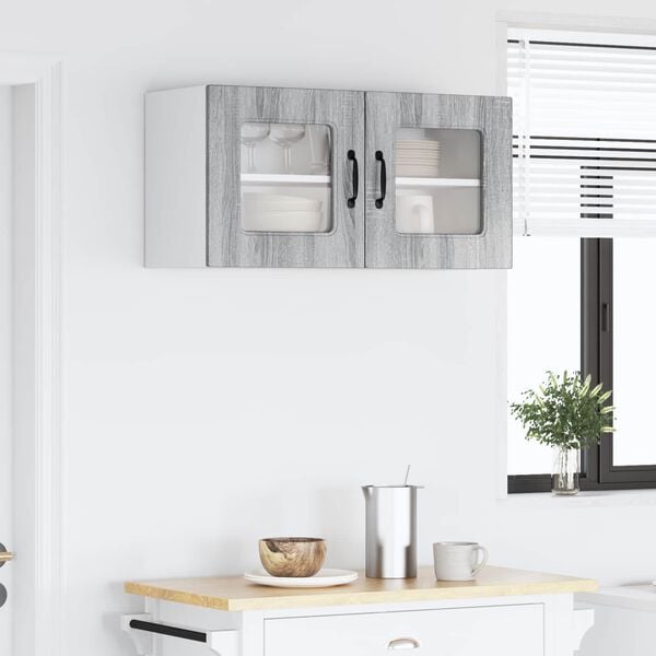 vidaXL K&ouml;kssk&aring;p Kalmar Gr&aring; Sonoma 80 x 31 x 40 cm Konstruerat tr&auml;